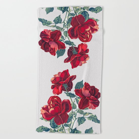 Red Roses Beach Towel