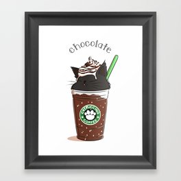 Chocolate CATpuccino Framed Art Print