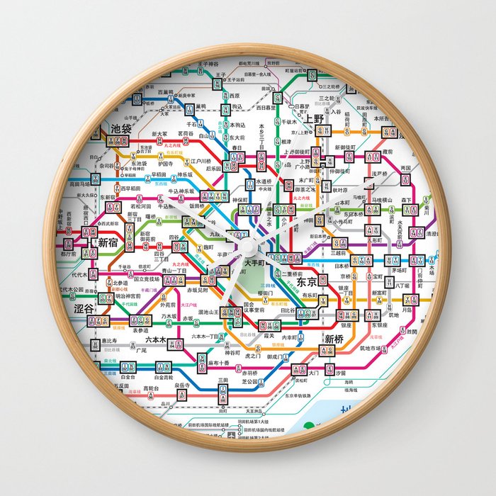 Tokyo Subway Map Wall Clock