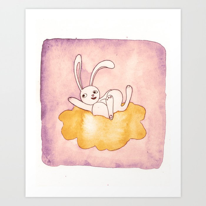 Bonjour, bunny! Art Print