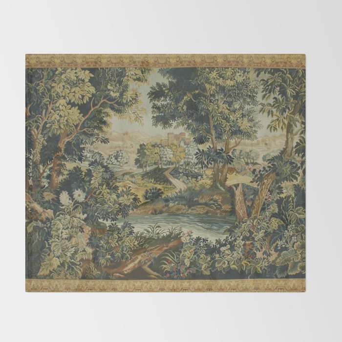 Antique 18th Century Verdure French Aubusson Tapestry