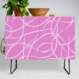 Abstract Pink Lines Credenza