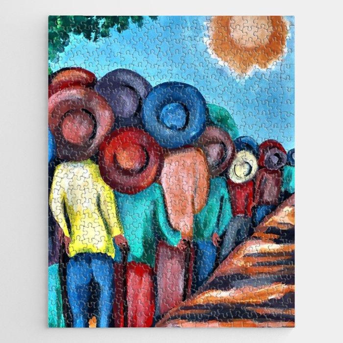 Juneteenth; A brand new day African American celebration black pride and history portrait painting Jigsaw Puzzle