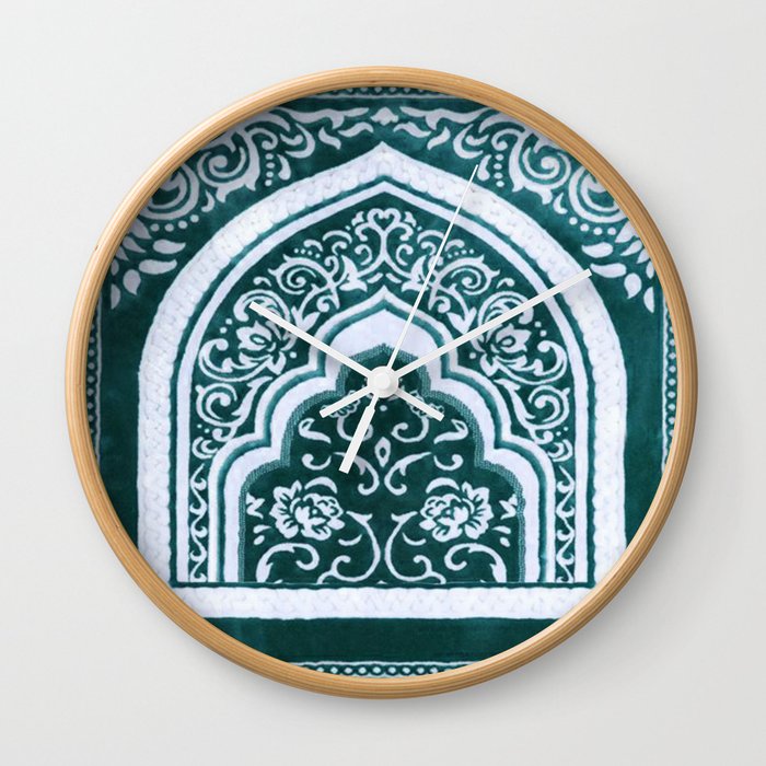 Floral Arch Turquoise Wall Clock