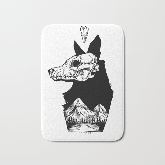 Black Wolf Mountain Bath Mat
