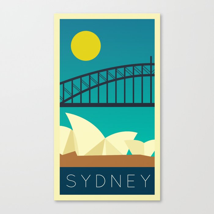 Sydney - Vintage Retro Canvas Print