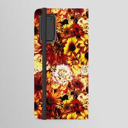 burnt orange floral bouquet aesthetic assemblage Android Wallet Case