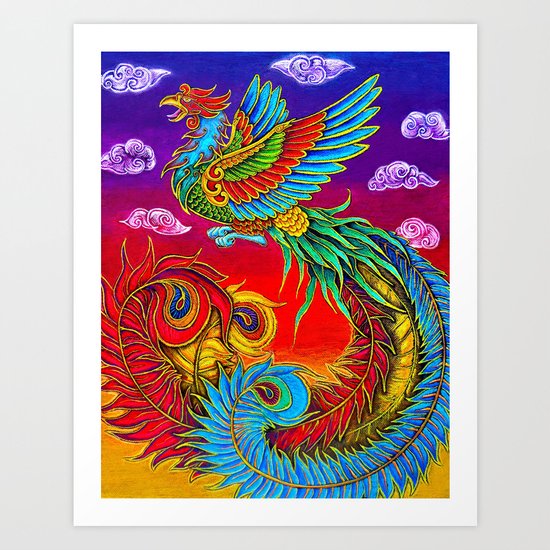 Fenghuang Chinese Phoenix Art Print