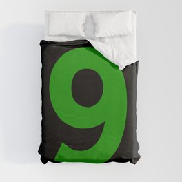 Number 9 (Green & Black) Duvet Cover