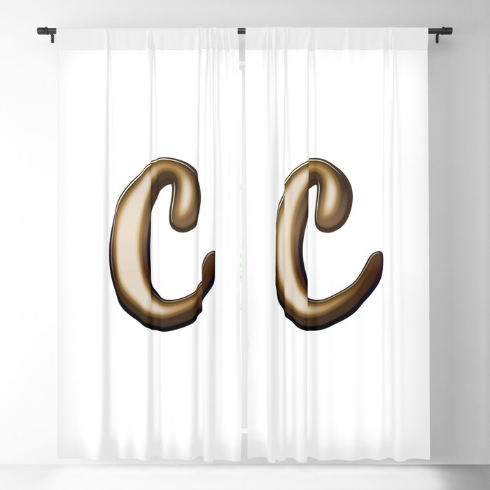 Chocolate Letter C Blackout Curtain