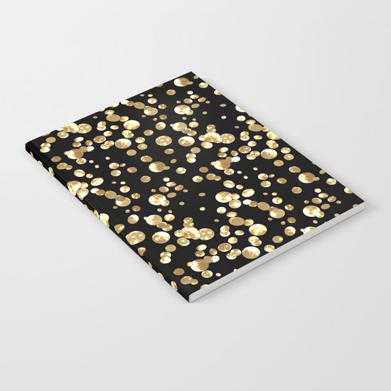 Golden confetti. Brilliant . Notebook