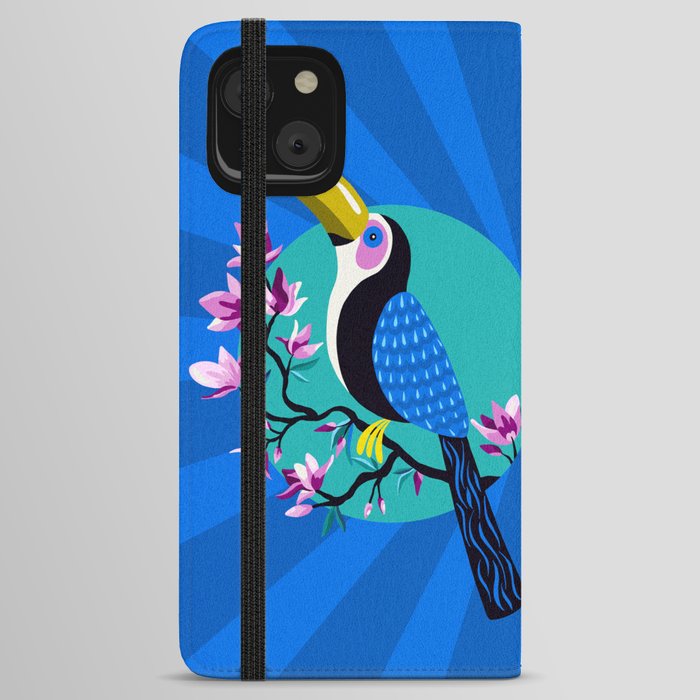 Tropical Toucan – Turquoise & Blue iPhone Wallet Case