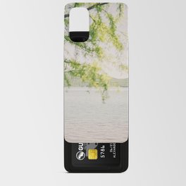 Bright Soft Tones Landscape Photography | Green Leaves of Tree by Summer Lake Photo | Tranquil Nature Android Card Case