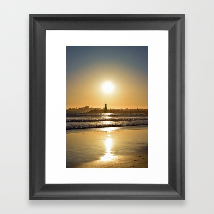 Lighthouse Sunset Framed Art Print