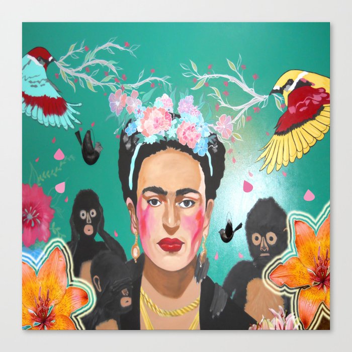 Frida Mural Painting Canvas Print