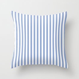 vertical stripes_light blue and white Throw Pillow