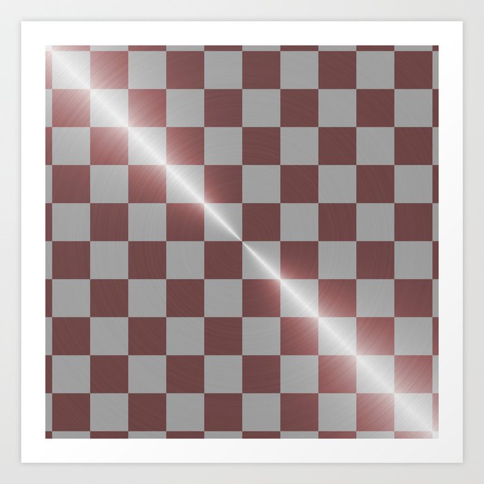 Rose Gold And Silver 8 By 8 Chess Board Art Print By Podartist Society6