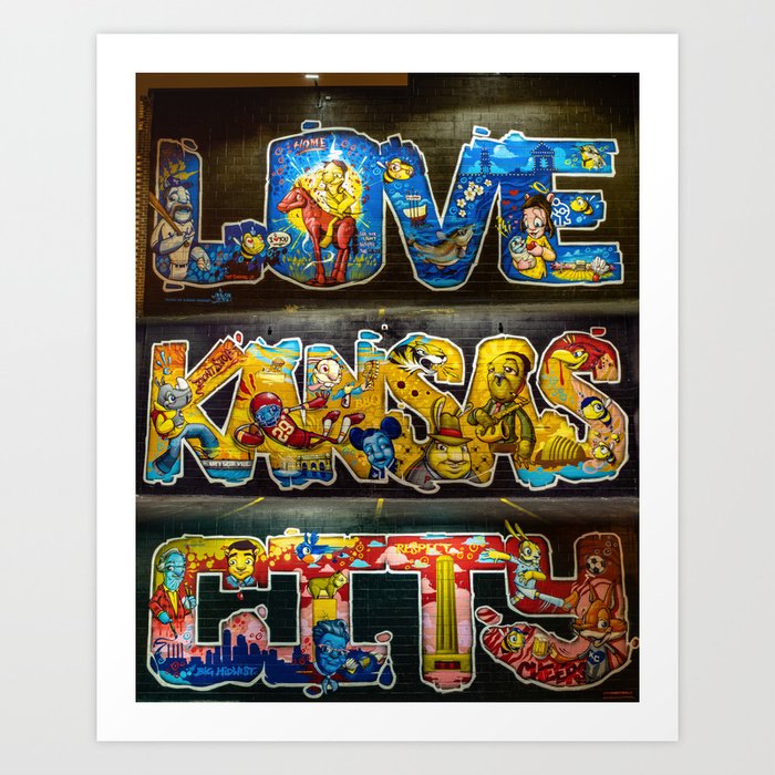 Love Kansas City Collage Mural Art Print