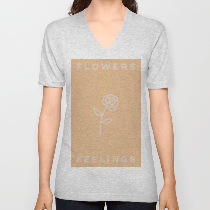 flowers feelings – all peach V Neck T Shirt