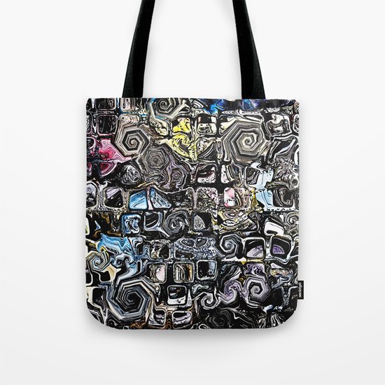 Distorted Shapes And Text Tote Bag