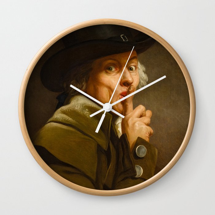 Self Portrait, The Silence, 1790 by Joseph Ducreux Wall Clock