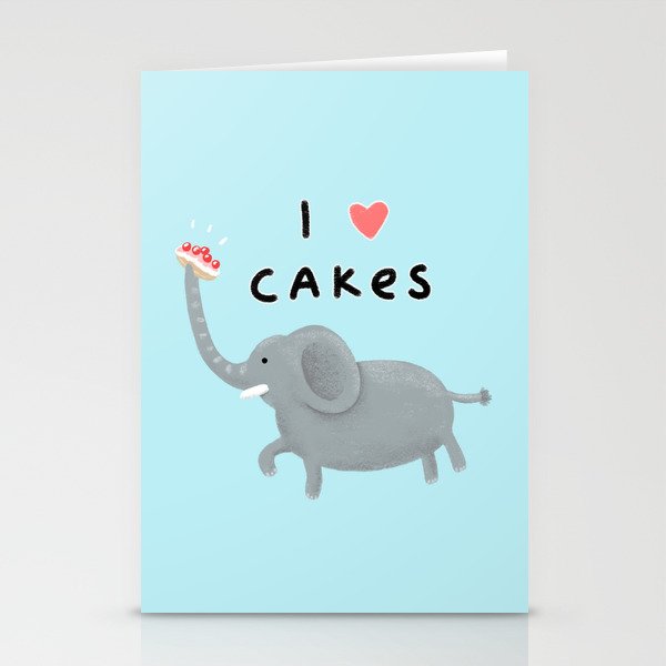 Elephant Loves Cakes Stationery Cards