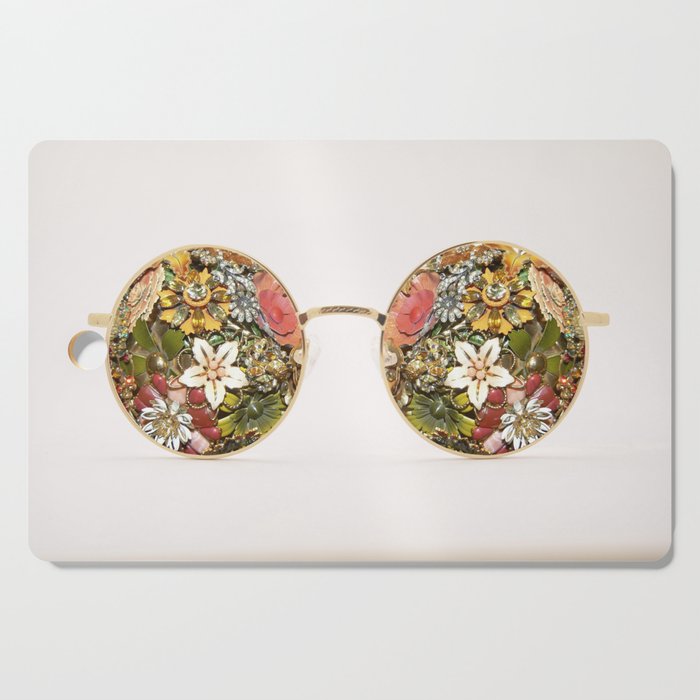 Floral Glasses Cutting Board