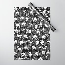 Restless Audience Gothic Skeleton Halloween Horror Pattern Wrapping Paper