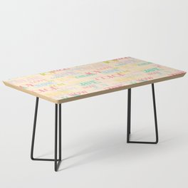 Enjoy The Colors - Colorful typography modern abstract pattern on creamy pastel color background Coffee Table
