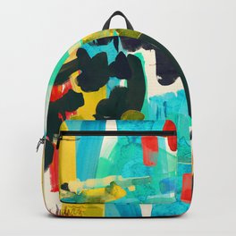 Lonely Water Backpack | Modern, Bold, Contemporary, Brush, Gesture, Stroke, Expressionism, Paint, Watercolor, Colorful 