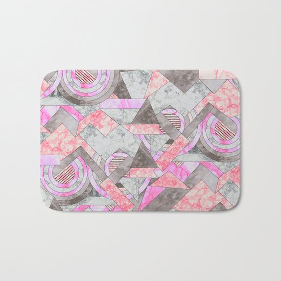 Abstract marble geo 001 Bath Mat
