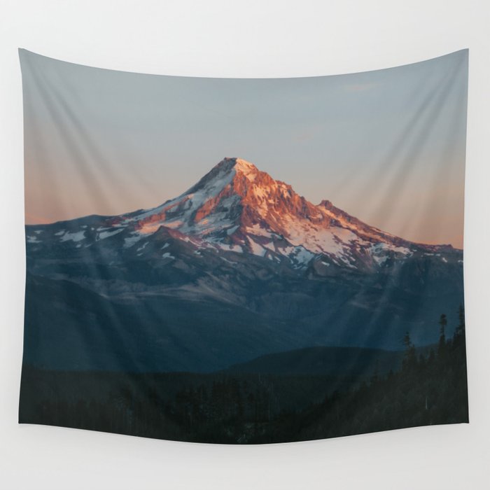 Mount Hood Sunset Wall Tapestry