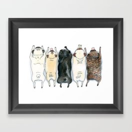 The Pug Spectrum - Pug butts in a row Framed Art Print