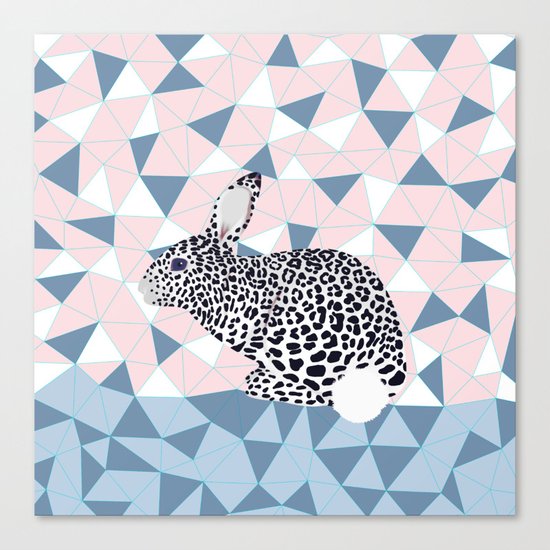 Cute Rabbit Leopard Pattern Design Canvas Print