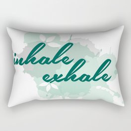Inhale Exhale typographic quotes with watercolor paint splatter	 Rectangular Pillow