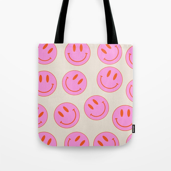 Smiley face tote bag on sale