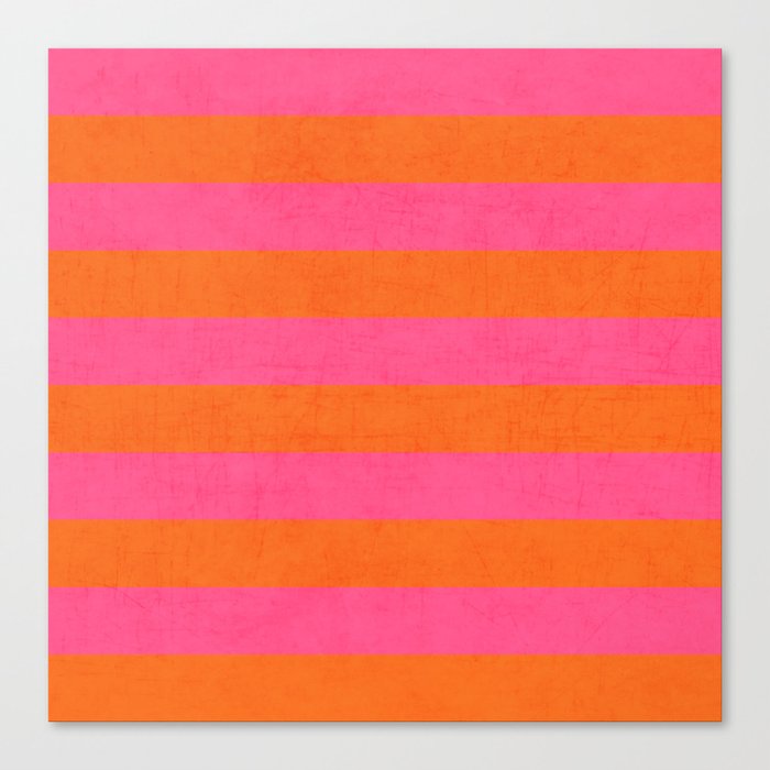 hot pink and orange stripes Canvas Print