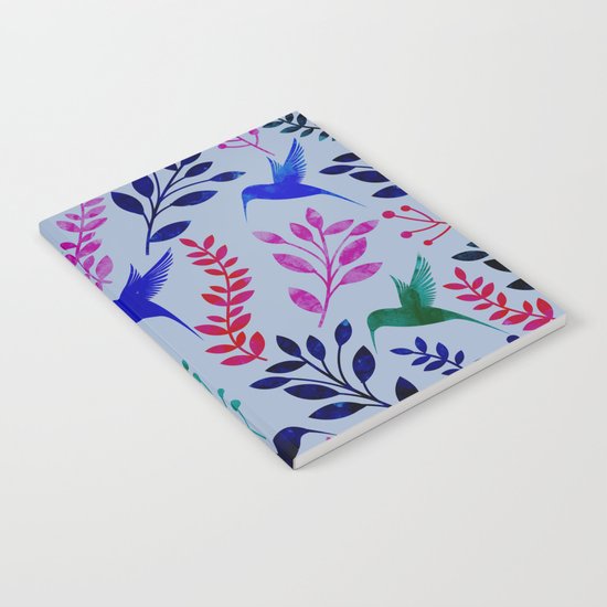 Watercolor Floral & Birds Notebook