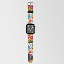 Mexican Sugar Skulls And Roses Pattern Apple Watch Band