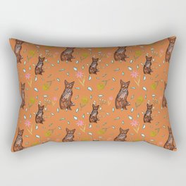 "Foxy" the Fox Artistic Pixel Fox Graphic Print in Ambergold Rectangular Pillow