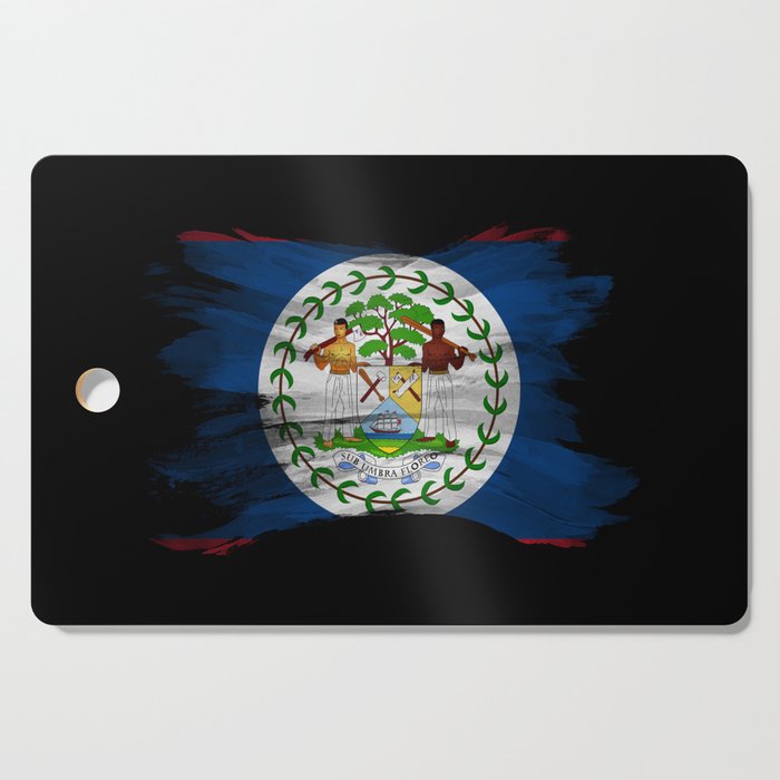 Belize flag brush stroke, national flag Cutting Board