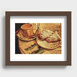 Coffee and Beignets at the Cafe du Monde Recessed Framed Print