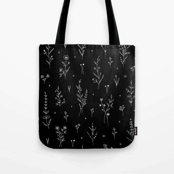 Wildflowers and stars Tote Bag