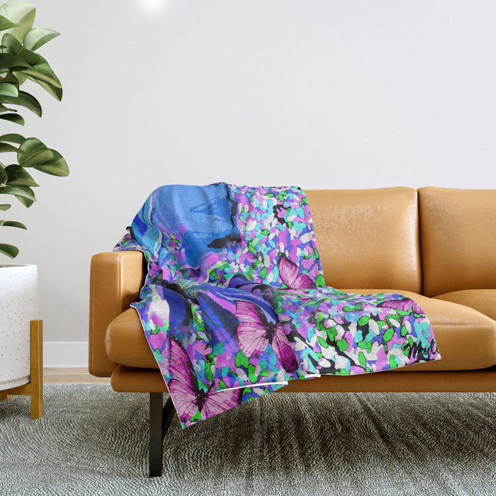 BUTTERFLY PAINTERLY Throw Blanket