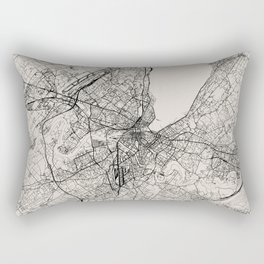 Geneva - Switzerland - Black and White City Map - Aesthetic Rectangular Pillow