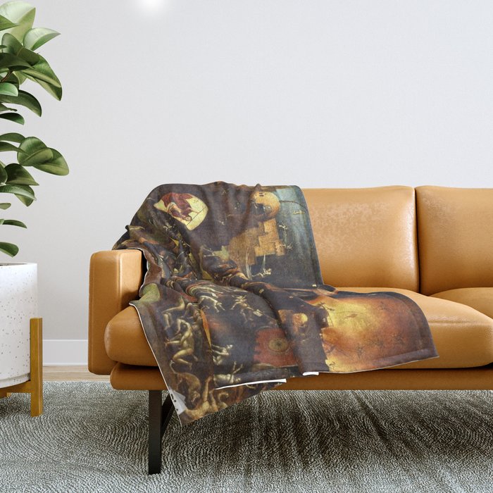 Insight Into Hell By Hieronymus Bosch Throw Blanket