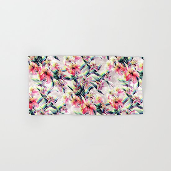 RPE Floral Glitch Hand & Bath Towel