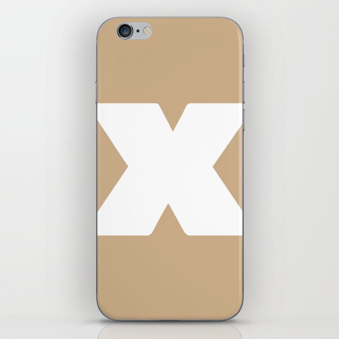 x (White & Tan Letter) iPhone Skin