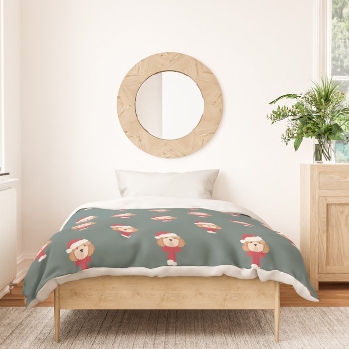 Cockapoo Christmas Dog Duvet Cover by JunkyDotCom Society6
