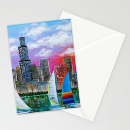 Magnificent Chicago Skyline Stationery Card